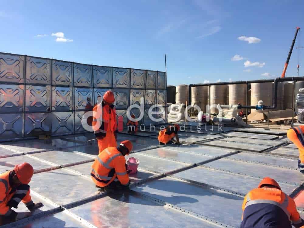 modüler su deposu montajı